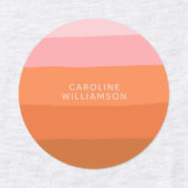 Stijlroze Oranje Abstracte strepen, speciaal aange Labels (Design 1)