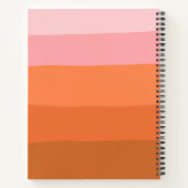 Stijlroze Oranje Abstracte Stripes Script-naam Notitieboek (Achterkant)