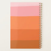 Stijlroze Oranje Abstracte Stripes Script-naam Planner (Achterkant)