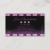 Stijlroze Paarse monogram voor juwelen Visitekaartje (Achterkant)