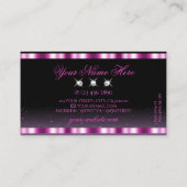 Stijlroze Paarse zwarte peuken luxe juwelen Visitekaartje (Achterkant)