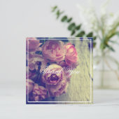 Stijlroze rozen Bedankkaart (Staand voorkant)