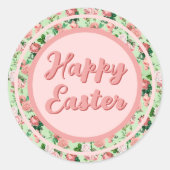 Stijlroze rozen Ronde Sticker (Voorkant)