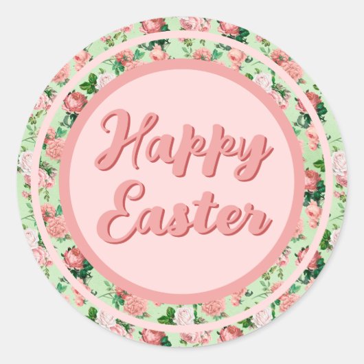 Stijlroze rozen Ronde Sticker (Voorkant)