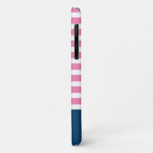 Stijlroze strepes blauwe naam Case-Mate iPhone case (Achterkant/links)