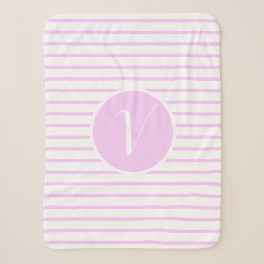 Stijlroze stripes V Monogram Drow Blanket Sherpa Deken (Voorkant)