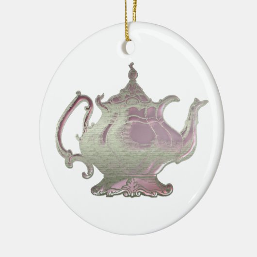 Stijlroze theepot Keramisch Ornament (Links)