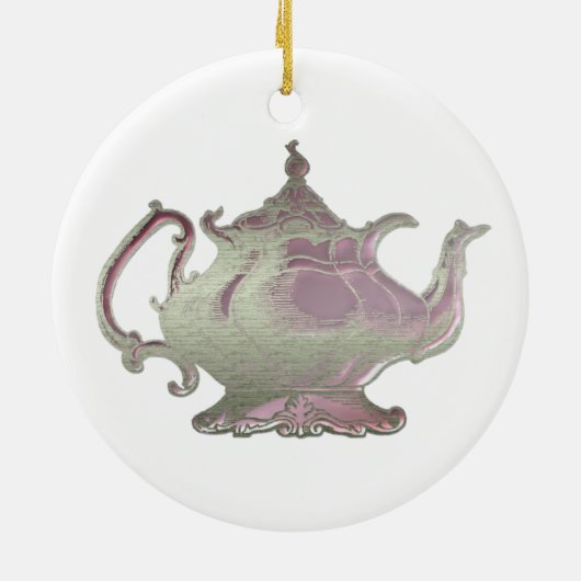  Stijlroze theepot Keramisch Ornament (Achterkant)