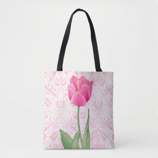 Stijlroze Tulp-ventilatorCanvas tas (Voorkant)