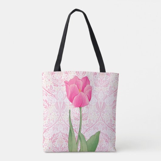 Stijlroze Tulp-ventilatorCanvas tas (Achterkant)