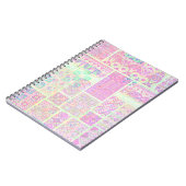 Stijlroze, vaag, vierkant patroonspiraal Notitieboek (Linkerzijde)