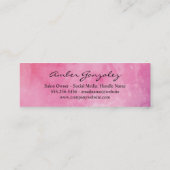 Stijlroze waterkleurmonogram Fancy tekst Mini Visitekaartje (Achterkant)