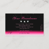 Stijlroze zwarte ombre Sparkle Diamonds Initialen Visitekaartje (Achterkant)