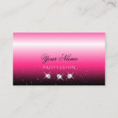 Stijlroze zwarte ombre Sparkle Diamonds Luxe Visitekaartje (Voorkant)