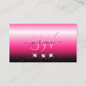 Stijlroze zwarte ombre Sparkle Diamonds Monogram Visitekaartje (Voorkant)