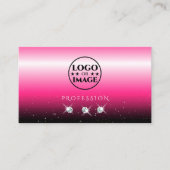 Stijlroze zwarte ombre Sparkle Diamonds voegt Logo Visitekaartje (Voorkant)