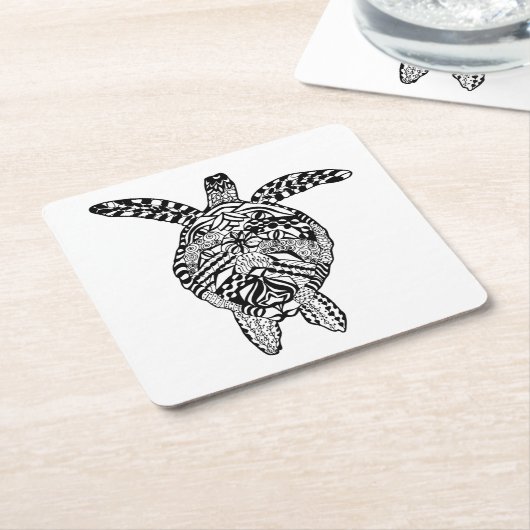 Stijlschildpad Kartonnen Onderzetters (Schuin)