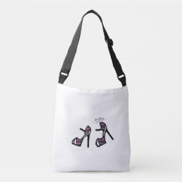 Stijlschoenen afdrukken - Eggplant-geplakt Crossbody Tas