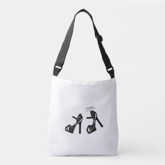 Stijlschoenen afdrukken - zwart geplakt crossbody tas