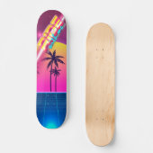 Stijlskateboard van 80, retro futuristisch landsch persoonlijk skateboard (Voorkant)