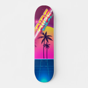 Stijlskateboard van 80, retro futuristisch landsch persoonlijk skateboard