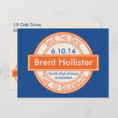 stijlteken Opslaan Afstuderen Datum Aankondigingskaart (Voorkant / Achterkant)