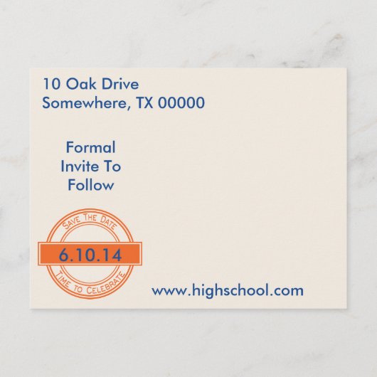 stijlteken Opslaan Afstuderen Datum Aankondigingskaart (Achterkant)