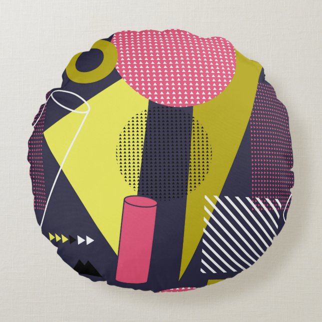 Stijltextuur, patroonontwerp, abstract, rond kussen (Voorkant)