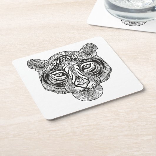 Stijltijger Kartonnen Onderzetters (Schuin)