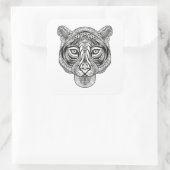 Stijltijger Vierkante Sticker (Tas)