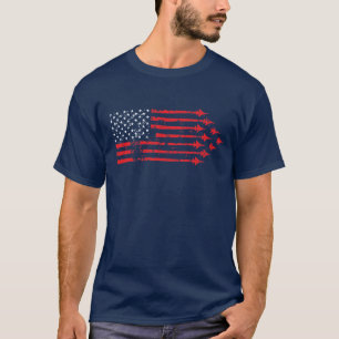  Stijlveeg Jet American Flag Red White T-shirt