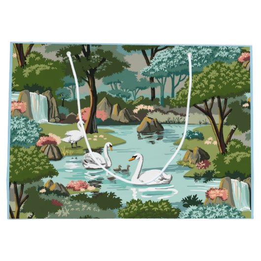 Stijlverf van het meer van Swan door Aantal Groot Cadeauzakje (Achterkant)