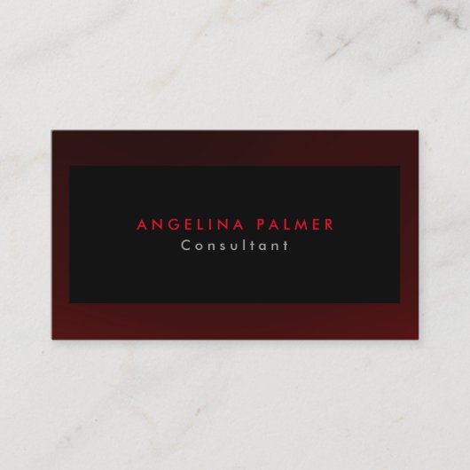 Stijlvlakte Moderne Rode Grijze Achtergrond Origin Visitekaartje (Voorkant)