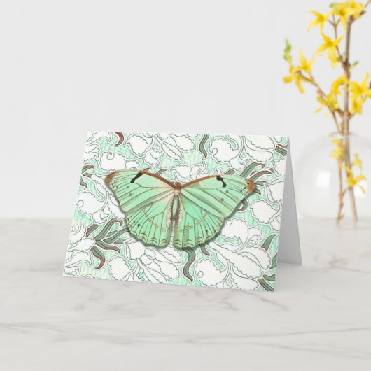 Stijlvlinder op Florals Art Note Kaart (Gele Bloem)