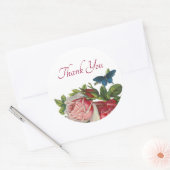  Stijlvlinder Roos Dank u Ronde Sticker (Envelop)