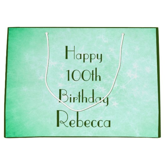 Stijlvol 100e verjaardag groot cadeauzakje (Voorkant)