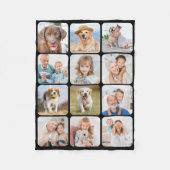 Stijlvol 12-foto Collage, speciaal gepersonaliseer Fleece Deken (Voorkant)