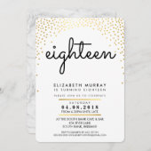 STIJLVOL 18E verjaardagsfeest UITNODIGEN gouden co Kaart (Voorkant / Achterkant)
