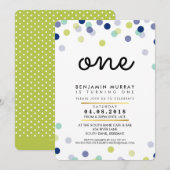 STIJLVOL 1E verjaardagsfeest UITNODIGEN heldere jo Kaart (Voorkant / Achterkant)