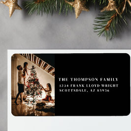 Stijlvol 2023 Family Photo Minimalist Modern Zwart Etiket