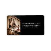 Stijlvol 2023 Family Photo Minimalist Modern Zwart Etiket (Voorkant)