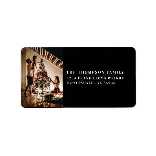 Stijlvol 2023 Family Photo Minimalist Modern Zwart Etiket (Voorkant)