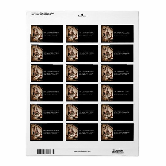 Stijlvol 2023 Family Photo Minimalist Modern Zwart Etiket (Full Sheet)