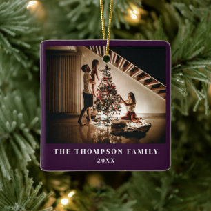 Stijlvol 2023 Family Photo Minimalist Paarse Moder Keramisch Ornament