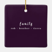 Stijlvol 2023 Family Photo Minimalist Paarse Moder Keramisch Ornament (Achterkant)