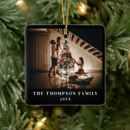 Stijlvol 2023 Family Photo Minimalist Zwart Modern Keramisch Ornament