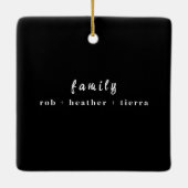 Stijlvol 2023 Family Photo Minimalist Zwart Modern Keramisch Ornament (Achterkant)