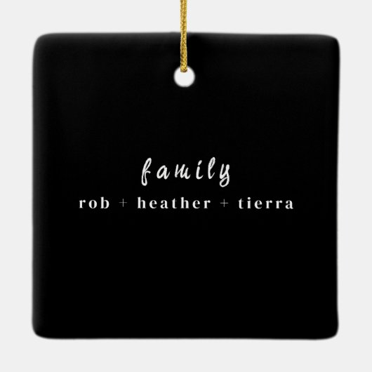 Stijlvol 2023 Family Photo Minimalist Zwart Modern Keramisch Ornament (Achterkant)