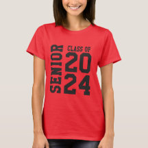 Stijlvol 2024 Senior Bold School Logo Rood T-shirt