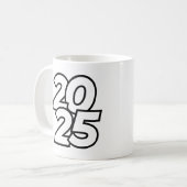 Stijlvol 2025 Nieuwjaarsfeest Ontwerp met Mode Koffiemok (Voorkant links)